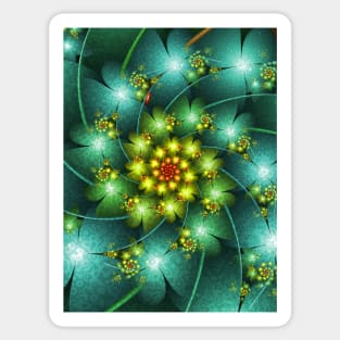 Spiraling Turquoise Flowers Sticker